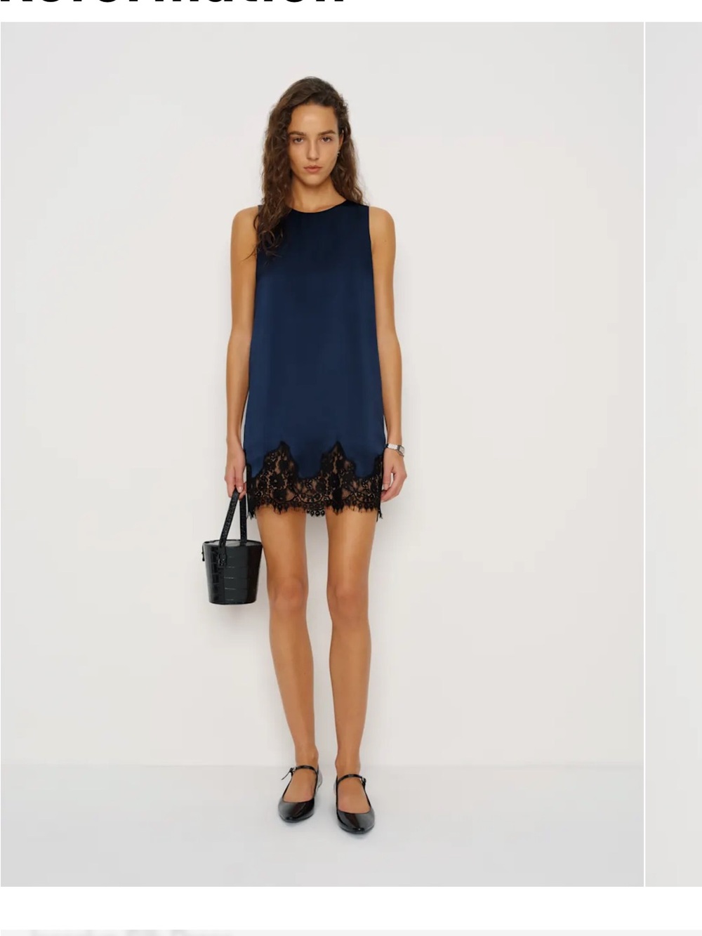 Reformation Jessalyn Silk Dress Blue - Size XS